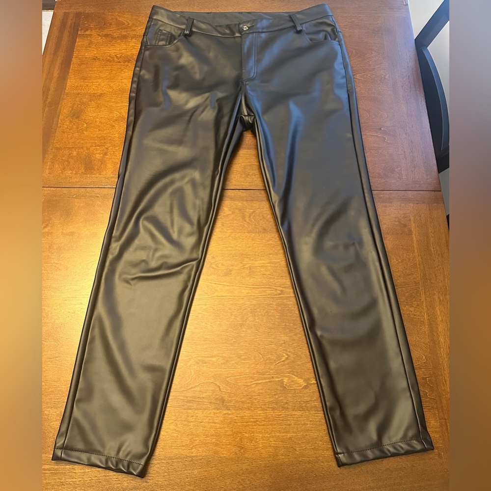 Black Faux Leather Pants